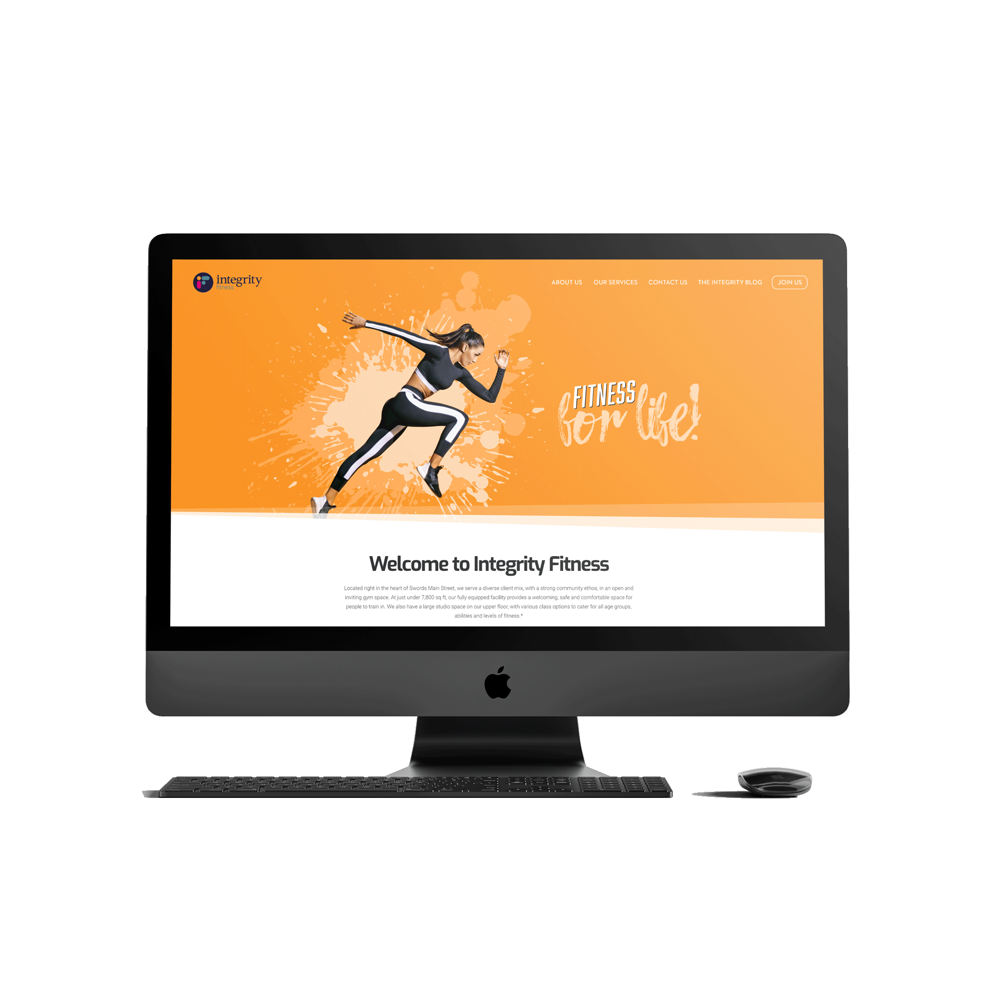 Integrity Fitness Website Design mockup on iMac