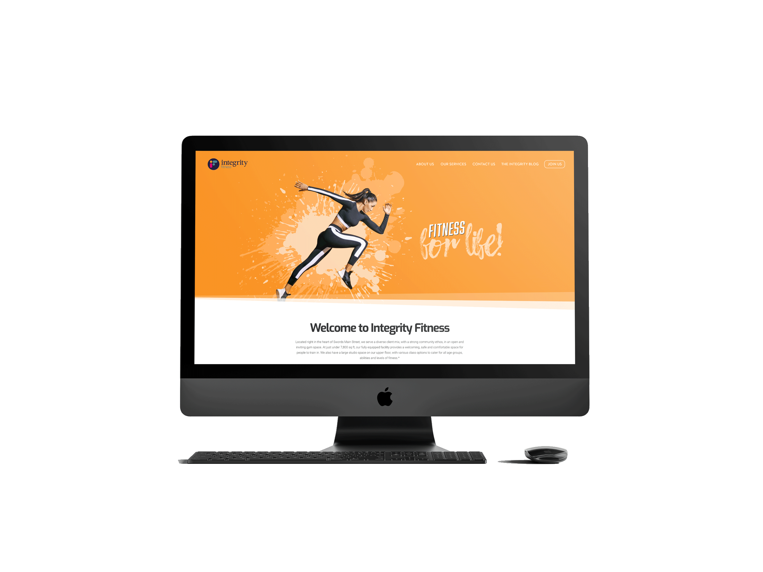 Integrity Fitness Website Design mockup on iMac