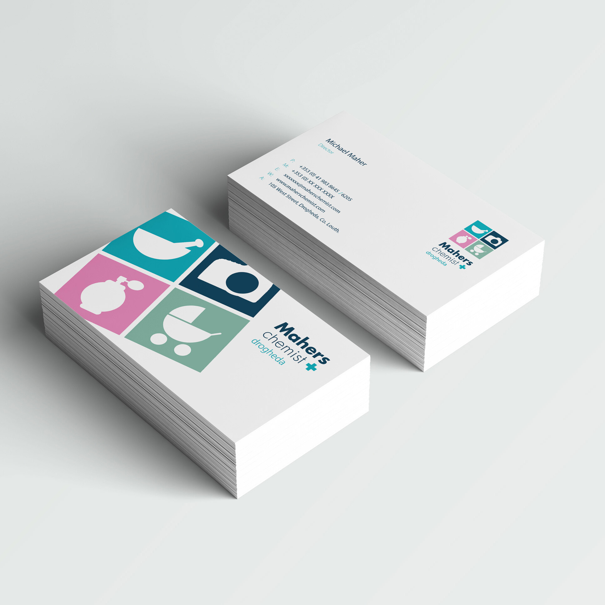 Mahers Chemist Business Card Mockups