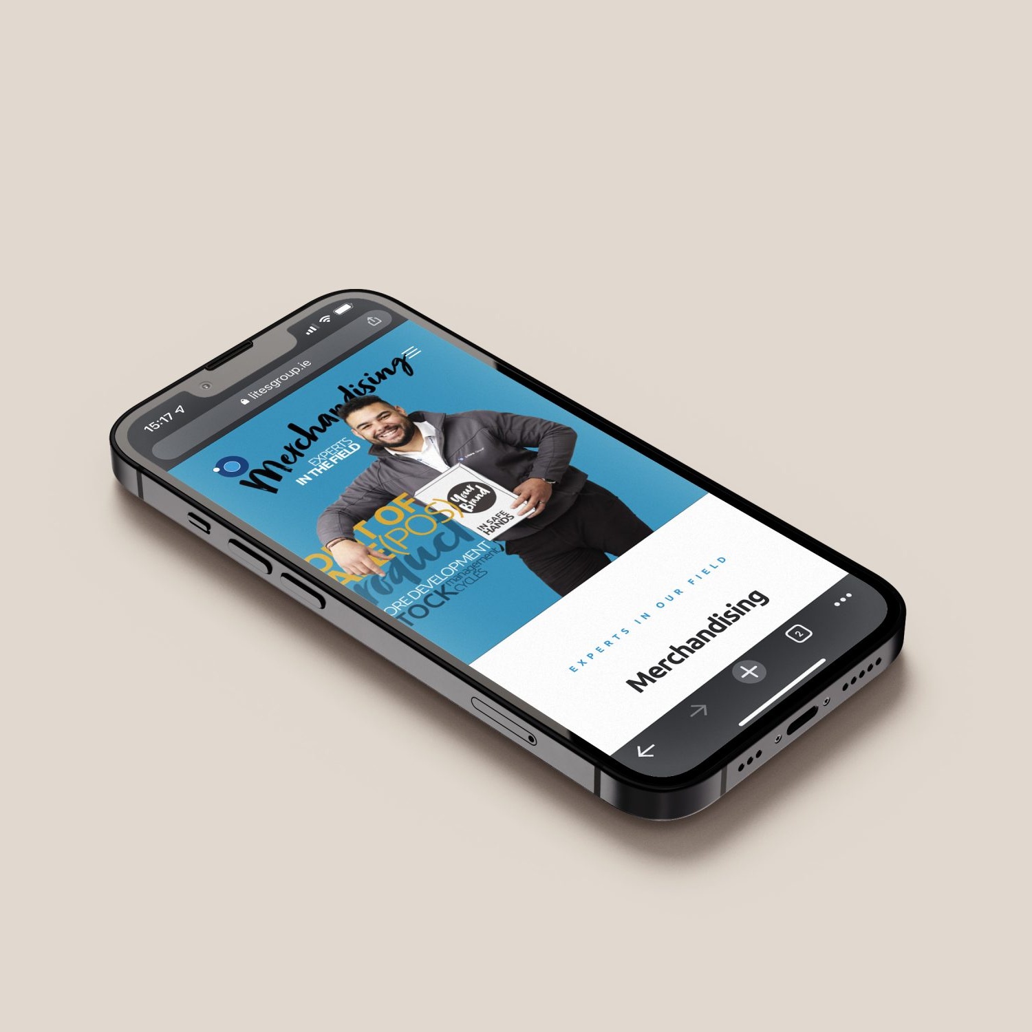 Lites Group Website Mockup on iPhone